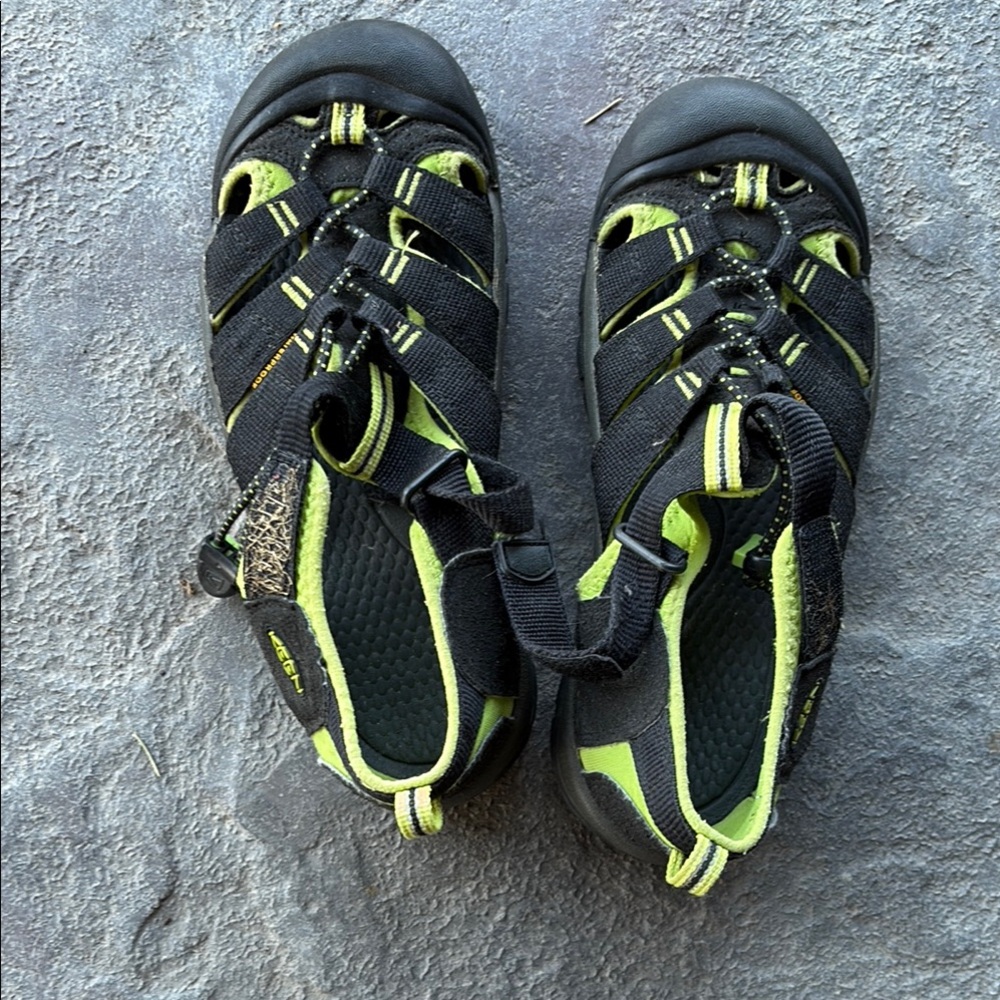 Black and Green Keen Strappy Sandals.